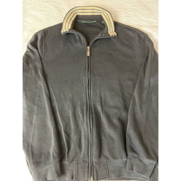 Bobby Jones Golf zip up black sweater with pockets men's size L - Picture 1 of 8